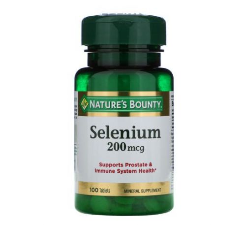 Nature's Bounty, селен, 200 мкг, 100 таблеток