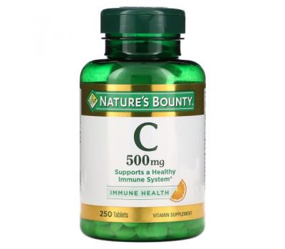 Nature's Bounty, вітамін C, 500 мг, 250 таблеток