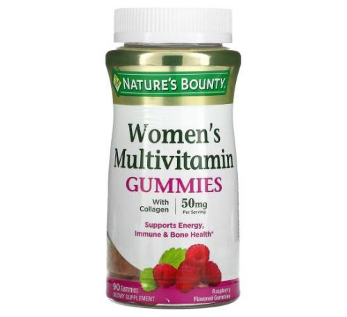 Nature's Bounty, жувальні мультивітаміни для жінок, зі смаком малини, 50 мг, 90 жувальних таблеток