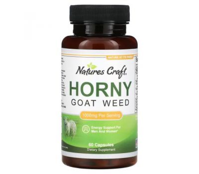 Natures Craft, Horny Goat Weed, 500 mg, 60 Capsules