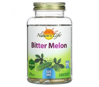 Nature's Herbs, Bitter Melon, 525 mg, 100 Vegetarian Capsules