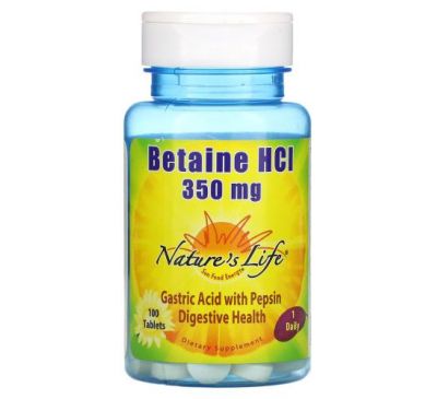 Nature's Life, Betaine HCL, 350 mg, 100 Tablets
