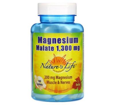 Nature's Life, Magnesium Malate, 1,300 mg, 100 Tablets
