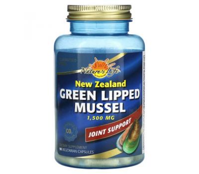 Nature's Life, New Zealand Green Lipped Mussel, 500 mg, 90 Capsules