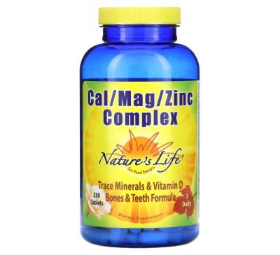 Nature's Life, вітамінний комплекс з калієм, магнієм і цинком, 250 таблеток