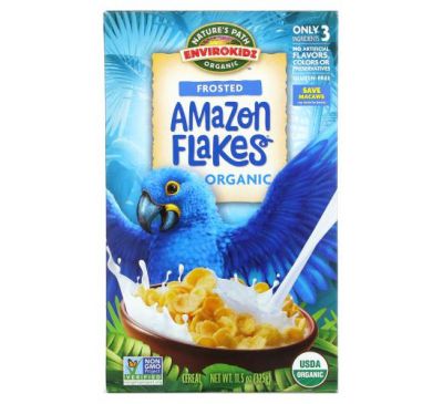 Nature's Path, Envirokidz Organic, Amazon Flakes Cereal, Frosted, 11.5 oz (325 g)
