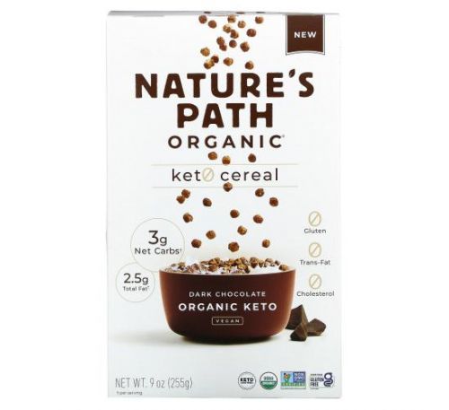 Nature's Path, Organic Keto Cereal, Dark Chocolate, 9 oz (255 g)