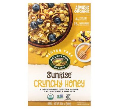 Nature's Path, Organic Sunrise Crunchy Honey Cereal, 10.6 oz (300 g)