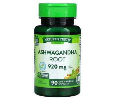 Nature's Truth, Ashwagandha Root, 460 mg, 90 Quick Release Capsules