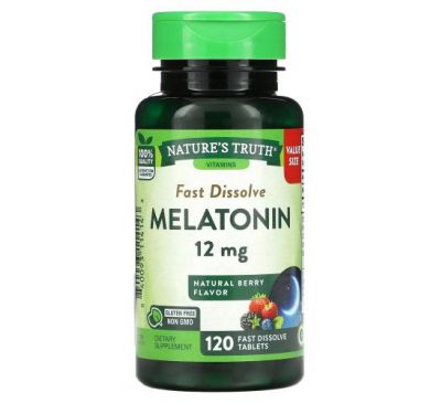 Nature's Truth, Fast Dissolve Melatonin, Natural Berry, 12 mg, 120 Fast Dissolve Tablets