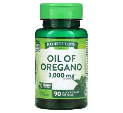 Nature's Truth, Oil Of Oregano, 1,500 mg, 90 Quick Release Softgels