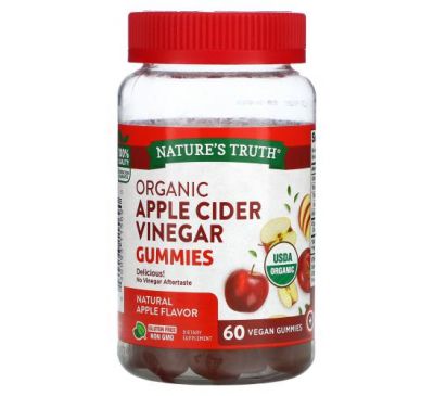 Nature's Truth, Organic Apple Cider Vinegar, Natural Apple, 60 Vegan Gummies