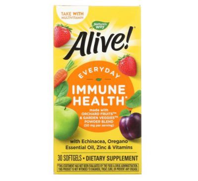 Nature's Way, Alive! добавка для поддержки здоровья иммунной системы, 30 мягких таблеток
