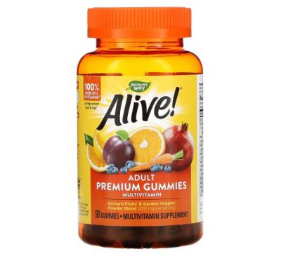 Nature's Way, Alive! жувальний мультивітамін для дорослих, зі смаком фруктів, 90 жувальних таблеток