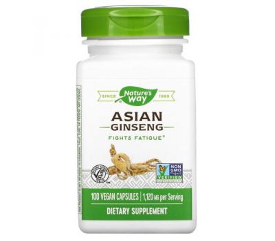 Nature's Way, Asian Ginseng, 560 mg, 100 Vegan Capsules