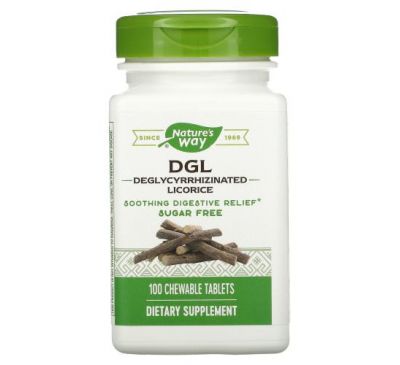 Nature's Way, DGL, Deglycyrrhizinated Licorice, 100 Chewable Tablets