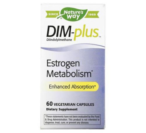Nature's Way, DIM-Plus, Estrogen Metabolism, 60 Vegetarian Capsules