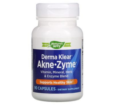 Enzymatic Therapy, Derma Klear Akne-Zyme, для здоровья кожи, 90 капсул