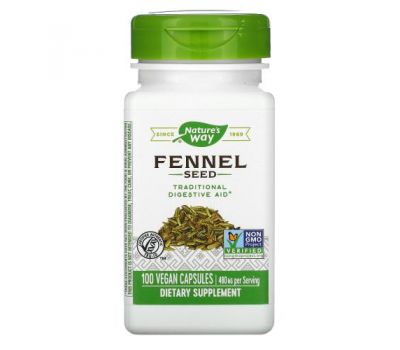 Nature's Way, Fennel Seed, 480 mg, 100 Vegan Capsules