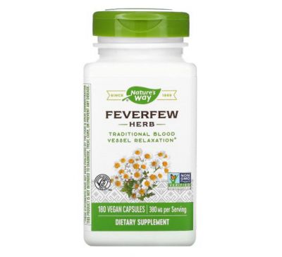 Nature's Way, Feverfew Herb, 380 mg, 180 Vegan Capsules