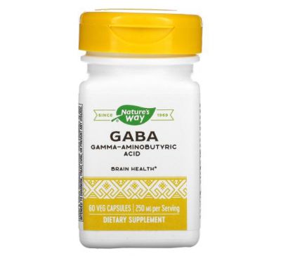 Nature's Way, GABA, 250 mg, 60 Veg Capsules