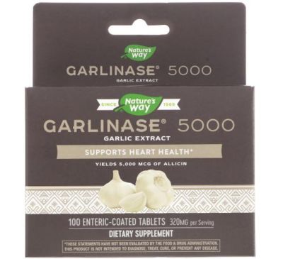 Nature's Way, Garlinase 5000, 320 mg , 100 Enteric-Coated Tablets