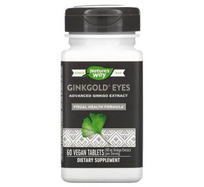 Nature's Way, Ginkgold Eyes, 60 веганских таблеток