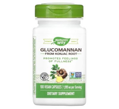 Nature's Way, Glucomannan from Konjac Root, 665 mg, 100 Vegan Capsules