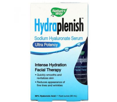Nature's Way, Hydraplenish, Sodium Hyaluronic Serum, Ultra Potency, 1 fl oz (30 ml)