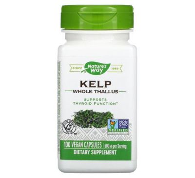 Nature's Way, Kelp, Whole Thallus, 600 mg, 100 Vegan Capsules