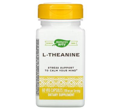 Enzymatic Therapy, L-теанин, 60 растительных капсул
