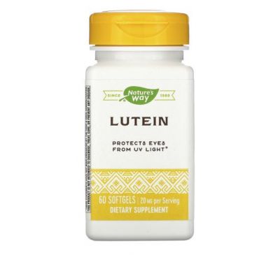 Nature's Way, Лютеин, 20 мг, 60 мягких таблеток