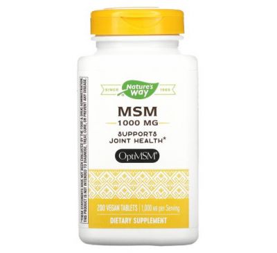 Nature's Way, MSM, 1,000 mg, 200 Vegan Tablets
