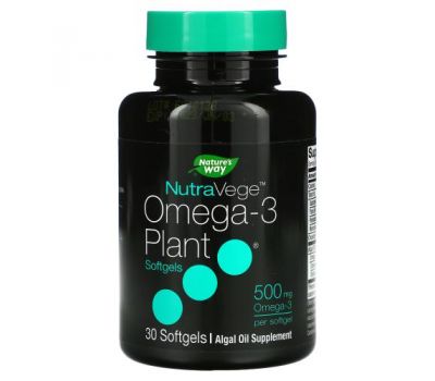 Nature's Way, NutraVege, Omega-3 Plant, 500 mg, 30 Softgels