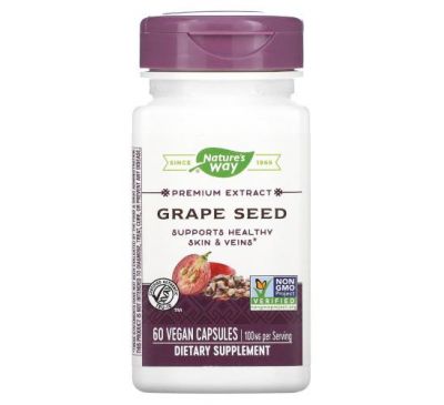 Nature's Way, Premium Extract, Grape Seed, 60 Vegan Capsules