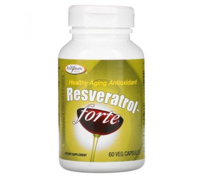 Enzymatic Therapy, Ресвератрол ~ форте, 125 мг, 60 растительных капсул