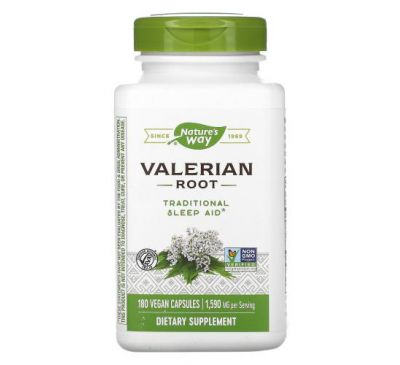 Nature's Way, корень валерианы, 1590 мг, 180 веганских капсул