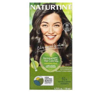 Naturtint, Permanent Hair Color Gel, 5N Light Chestnut Brown, 5.75 fl oz (170 ml)
