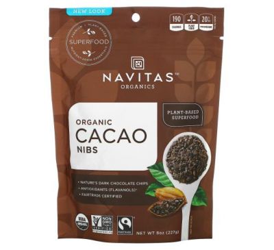 Navitas Organics, Organic Cacao Nibs, 8 oz (227 g)