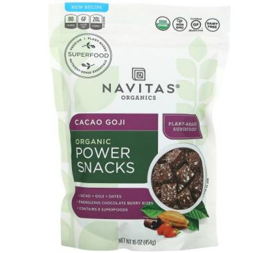 Navitas Organics, Organic Power Snack, какао-годжи, 454 г (16 унций)