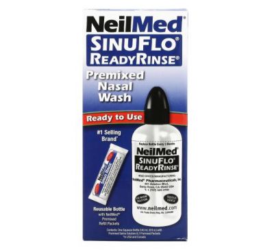 NeilMed, SinuFlo ReadyRinse, Premixed Nasal Wash, 2 Piece Kit