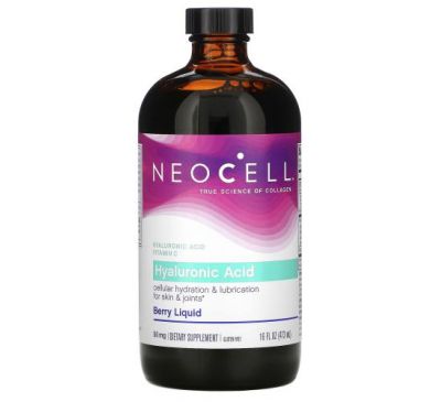 Neocell, Гиалуроновая кислота в виде сиропа с ягодным вкусом, 50 мг, 16 жидких унций (473 мл)