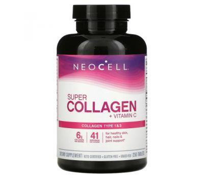 Neocell, Super Collagen + C, добавка з колагеном і вітаміном C, 250 таблеток