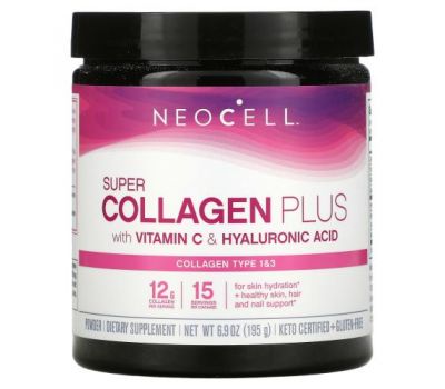 Neocell, Super Collagen Plus with Vitamin C & Hyaluronic Acid, 6.9 oz (195 g)