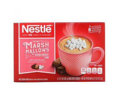 Nestle Hot Cocoa Mix, мини-маршмэллоу, насыщенный вкус молочного шоколада, 6 упаковок по 20,2 г (0,71 унции)