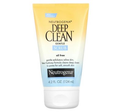 Neutrogena, Скраб мягкого действия Deep Clean, без масла, 4,2 ж. унц. (124 мл)