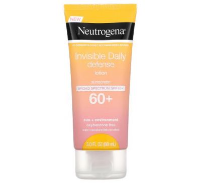 Neutrogena, Invisible Daily Defense, сонцезахисний лосьйон, SPF 60+, 88 мл (3 рідк унції)