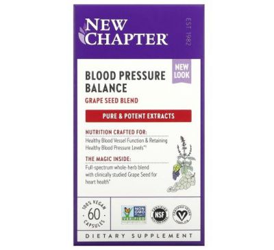 New Chapter, Blood Pressure Balance, 60 Vegan Capsules