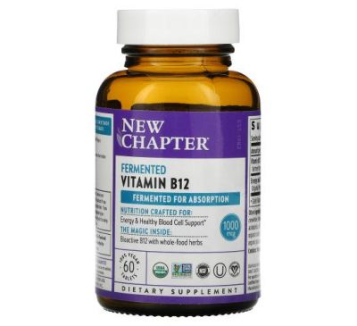 New Chapter, Fermented Vitamin B12, 1,000 mcg, 60 Vegan Tablets