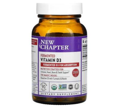 New Chapter, Fermented Vitamin D3 , 2,000 IU, 90 Vegetarian Tablets